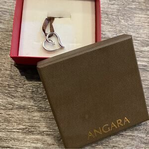 Angara Sterling Silver Diamond Heart Pendant NWT